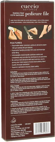 Miniatura 3 de Cuccio Naturale - Kit de archivos de pedicura reutilizables de acero inoxidable con 30 recambios adicionales, herramienta profesional