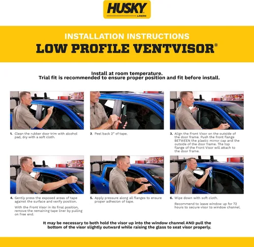 Miniatura 4 de Husky Liners Protectores de lluvia Ventvisor de perfil bajo Compatible con Chevrolet Equinox 2025-2026 Delantero y trasero, 4 piezas Humo