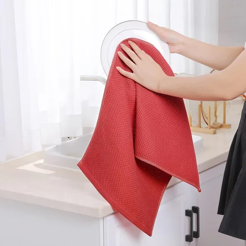 Miniatura 4 de Homaxy - Trapos de cocina 100% de algodón con tejido de punto gofre, ultrasuaves, absorbentes, de secado rápido, 13 x 28 pulgadas, paquete de 4