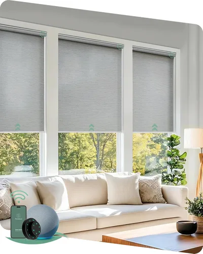 Miniatura 22 de Yoolax - cortinas enrollables motorizadas sin cenefa Vinilo opaco gris claro