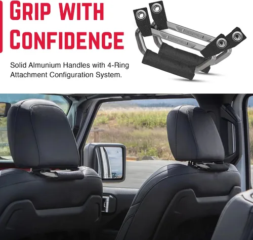 Miniatura 4 de GPCA GP BackGrip Pro - Manija para reposacabezas de automóviles, Jeeps, camiones y más, asas de agarre para asiento trasero y empuñaduras, Gris