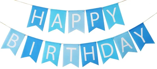 Cartel azul para fiesta de cumpleaños con texto en inglés "Happy Birthday", decoración de cartel de cumpleaños para niños y hombres