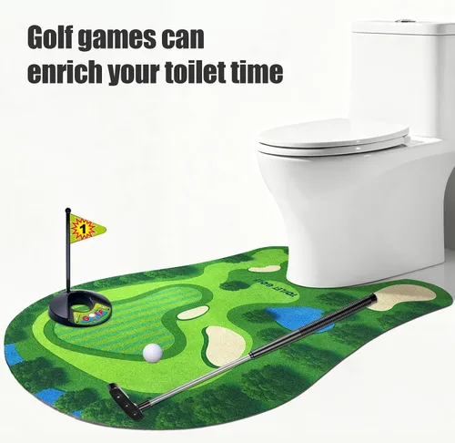 Miniatura 3 de PITCOTT Juego de golf de inodoro, mini golf que se puede jugar en el baño, maravilloso tiempo para el baño, regalos de broma, divertido regalo