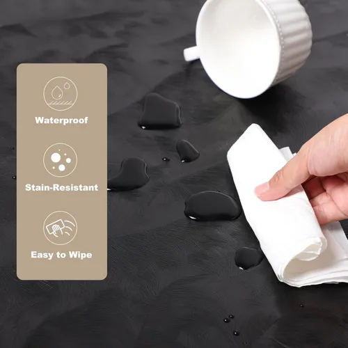 Miniatura 3 de Tapete de oficina de 30 x 48 pulgadas para suelo de madera dura con diseño de plumas 3D, impermeable y antideslizante, tapetes de oficina para Negro