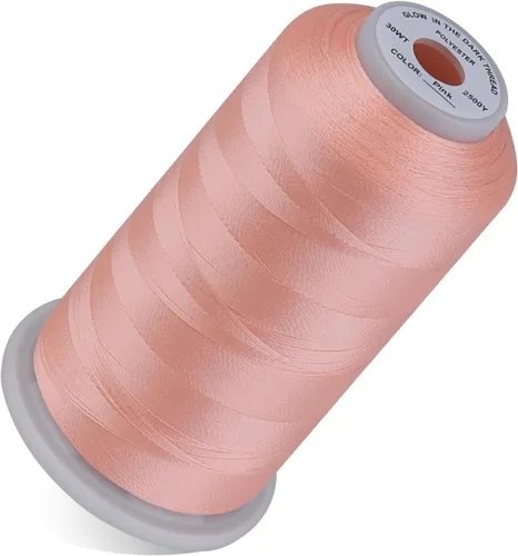 Miniatura 12 de Simthread Hilo que brilla en la oscuridad 30WT para bordar y coser 2500 yardas, color blanco