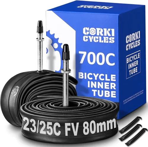 Miniatura 12 de Tubo interior de repuesto para neumático de bicicleta 700c para bicicleta de carretera de 28 pulgadas, repuesto de caucho butílico resistente