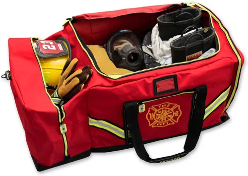 Miniatura 4 de Lightning X - Bolsa personalizable para equipo de bomberos con nombre bordado, 3XL, color rojo