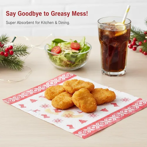 Miniatura 2 de Toallas de papel de cocina de Navidad: toallas de limpieza desechables, pañuelos de cocina de Navidad, toallas de mano altamente absorbentes