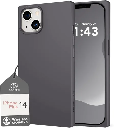 COCOMII Funda rectangular para iPhone 14 Plus/15 Plus, silicona gris mate 2-Tinware Gris