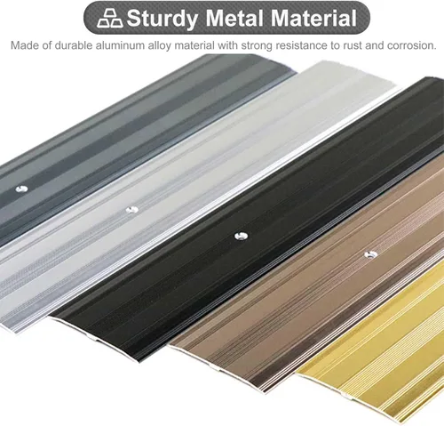 Miniatura 4 de ZIMGOD Tira de transición de piso de madera a azulejo, umbral plano de metal para pisos laminados, puertas, tiras de ribete de alfombras, carpeta