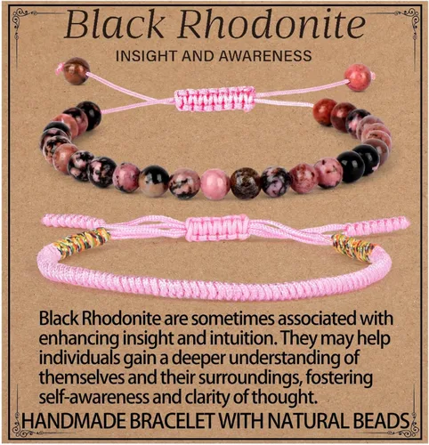 Miniatura 100 de LPBeads Pulsera de piedra natural hecha a mano de tamaño ajustable