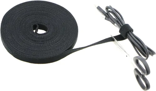 Miniatura 4 de cinta de sujeción de doble faz, tira de nailon, control de cables eléctrico, 1 gancho de rollo