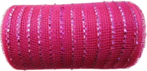 Miniatura 16 de YYCRAFT cinta metálica de malla de poliéster para decoración y manualidades, 10 yardas Rosa