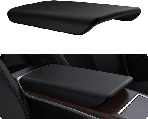 Miniatura 13 de BASENOR Funda para consola central mejorada para Tesla Modelo Y Modelo 3, funda de reposabrazos de TPU antideslizante, accesorios interiores