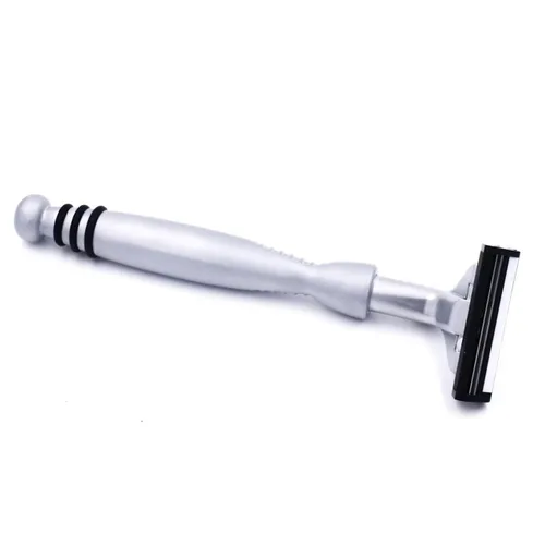 Miniatura 5 de Taconic - Maquinilla de afeitar cromada pesada de metal – Gillette® Atra-Compatible con doble hoja con 10 cuchillas Pivot Plus Personna, agarre