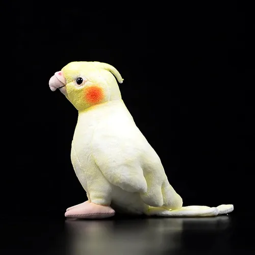 Miniatura 6 de lilizzhoumax Cockatiel - Juguete de peluche de loro de imitación, juguete de peluche de pájaro de simulación, regalos suaves Kawaii para niños, Gris