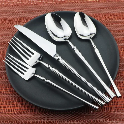 Miniatura 6 de Juego de cubiertos de 20 piezas, acero inoxidable 18/10, acabado satinado, juego de cubiertos para el hogar, elegante juego de utensilios de cocina