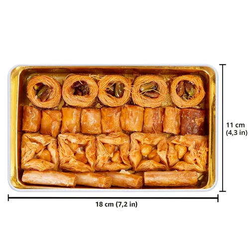 Miniatura 6 de Cerez Pazari Baklava Pastelería de 8.5 onzas, caja de regalo de Baklava con ricos pistachos, nueces, avellanas y anacardos, Shatila Baklava Halal