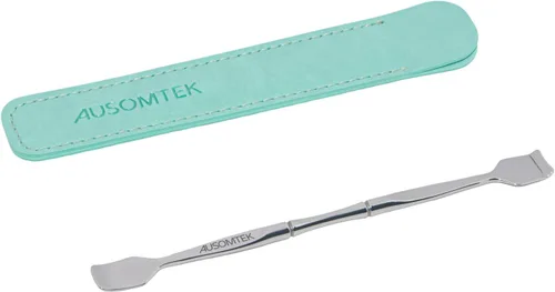 AUSOMTEK Herramienta removedor de puntos negros y limpiador facial de poros, espátula facial de acero inoxidable de doble extremo para rutina de