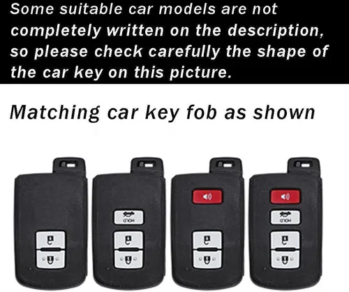 Miniatura 2 de ontto Funda inteligente para llavero con control remoto para Toyota Camry Prius c Avalon Corolla Tacoma Land Cruiser Highlander Tundra 4Runner