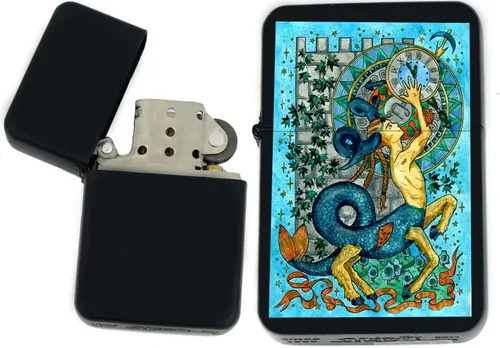 Miniatura 13 de Signos del zodiaco, símbolos del horóscopo, colección de iconos de astrología, infinito negro mate a prueba de viento, encendedores (Virgo) - Regalo