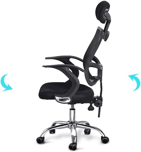 Miniatura 2 de Silla de oficina de malla transpirable con soporte lumbar ergonómico ajustable, silla de escritorio giratoria con ajustable