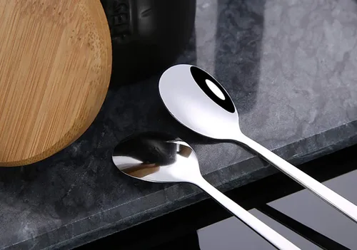 Miniatura 4 de 3 cucharas de mezcla para café, postre, helado, batido, cucharadita de acero inoxidable con mango de cerámica, cucharadas de café expreso, cucharas