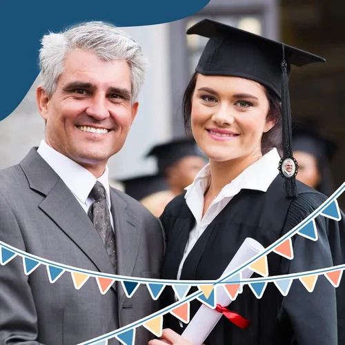 Miniatura 7 de Sureio 20 dijes de graduación para fotos 2026 con diseño de gorra de graduación conmemorativa con borlas, cadenas de fotos antiguas personalizadas