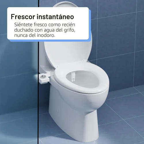 Miniatura 6 de TUSHY NUEVO Bidé de Dos Boquillas de Agua Fresca: Accesorio Ultra Delgado para Asiento de Inodoro con Pulverizador de 2 en 1 para Limpieza Frontal
