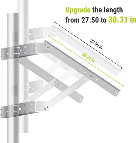 Miniatura 4 de Newpowa Panel solar universal de doble brazo con poste de soporte y soporte de montaje en pared, ángulo de inclinación de 0-90°, hasta 220W/30.31