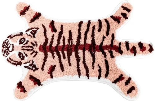 Miniatura 8 de Tapete de baño de tigre para baño, diseño de dibujos animados de tigre blanco, antideslizante, absorbente, pequeño, decoración de baño, alfombra