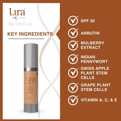 Miniatura 3 de Lira Clinical BB - Crema BB teñida SPF 30 con PSC y vitaminas, cobertura completa, 0.7 onzas líquidas (BB Tint 30)