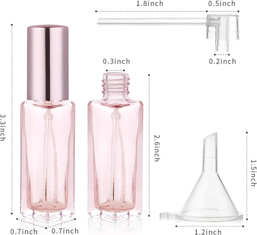 Miniatura 2 de YOCASII Botella de perfume de viaje de vidrio recargable, botellas de perfume de 0.3 fl oz, atomizador de botella de perfume de bolsillo, 4 botellas