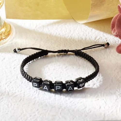 Miniatura 4 de seensea Pulseras personalizadas con nombre para la familia, hermanas, mejores amigas, abuela, madre, hermana pequeña, pulsera con letras de cuerda