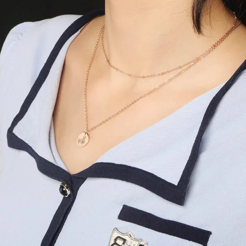 Miniatura 2 de Collar con colgante de flor del mes de nacimiento, chapado en oro de 18 quilates, delicado y sencillo mes de nacimiento, colgante de disco floral