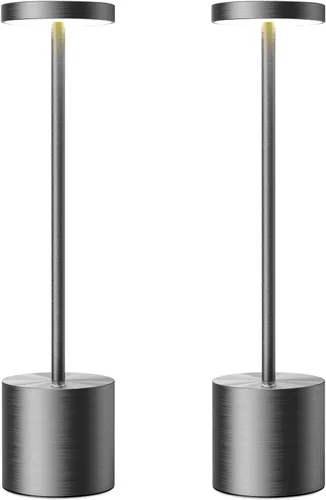 Miniatura 12 de SAKRINGT Lámparas de mesa inalámbricas recargables, luz de mesa LED portátil de 6000mAh operada con batería para restaurante al aire libre, paquete