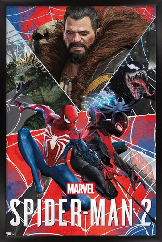 Miniatura 8 de Trends International Marvel's Spider-Man 2 - Póster de pared de grupo, 22.4 pulgadas de largo x 14.7 pulgadas, versión enmarcada en bronce Versión