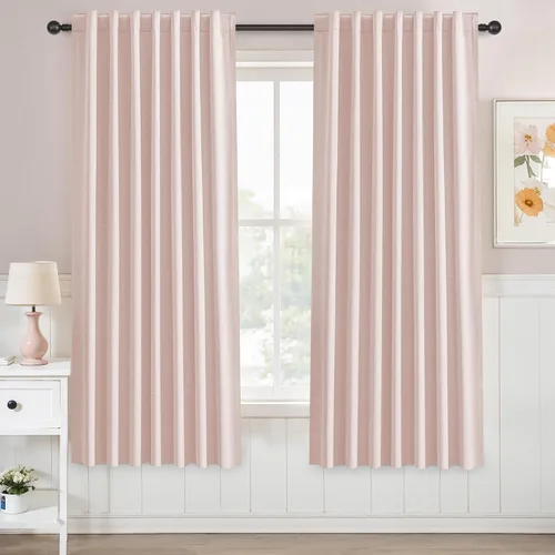 Miniatura 65 de UHITECH Cortinas opacas de 35 pulgadas de largo para sala de estar, 2 paneles, cortina opaca corta para cocina para ventanas pequeñas, cortinas