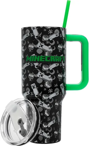 Miniatura 11 de Bioworld Grinch Grinning Face - Vaso de acero inoxidable con asa (40 onzas), color verde Grinch Sonriendo Cara