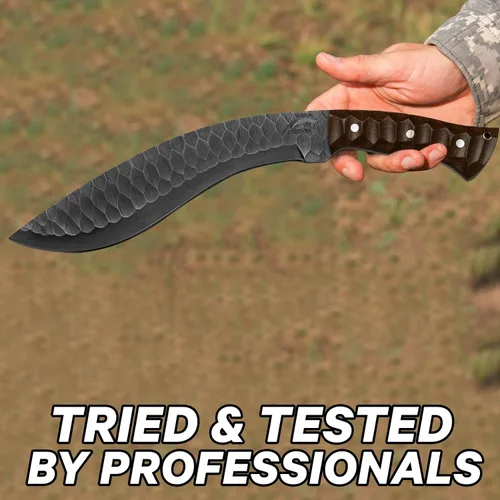 Miniatura 6 de Kukri Machete Cuchillo con funda de espiga completa, hoja fija herramienta genial para acampar al aire libre, el mejor regalo hecho a mano