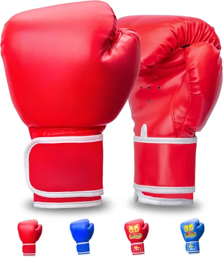 Miniatura 9 de Guantes de boxeo para niños de 6 onzas para niños y niñas de 6 a 12 años, guantes de entrenamiento para jóvenes y niños pequeños, saco de boxeo