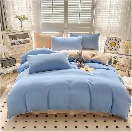 Miniatura 6 de Cama, Queen/L Negro Color Sólido Algodón Funda Nórdica Funda Nórdica