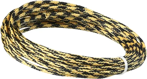 Miniatura 17 de Bettomshin Manga de gestión de cables negra y amarilla, 0.63 pulgadas de ancho, protector de cable PET ignífugo de 16.4 pies (16.4 ft)