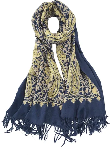 Miniatura 20 de Urban CoCo Chal Bordado con Borlas de Tamaño Grande para Mujer, Bufanda de Mujer