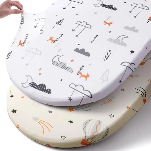 Miniatura 82 de Pack n Play Sheets, BROLEX 2 Pack Mini Crib Sheets,Stretchy Portable Fitted Playard Sheet Set, Convertible Playard Mattress Cover,Ultra Soft