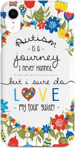Miniatura 10 de Inspired Cases - Funda con textura 3D para iPhone Xs Max - Funda protectora de goma para iPhone Xs Max de Apple - El autismo es un viaje