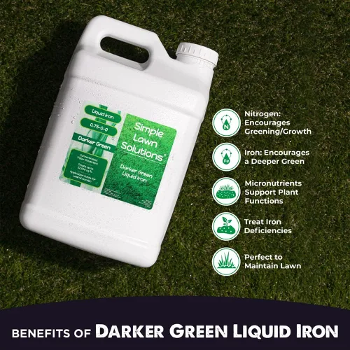 Miniatura 2 de Simple Lawn Solutions - Hierro líquido verde oscuro - Micronutrientes quelatados - Refuerzo concentrado para césped, plantas de interior y jardín al