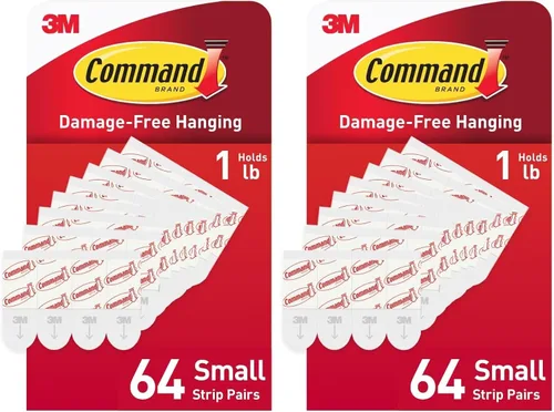 Miniatura 11 de Command Tiras de repuesto pequeñas para interiores, 64 tiras, para colgar en la pared sin daños, ganchos pequeños para decoración del hogar