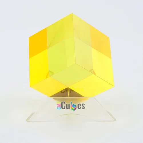 CMY Cubes The Y Cube (1.969 in) - Cubo de tono amarillo - Cubo de color óptico - Pulido con diamante - enseña la mezcla de colores sustractiva -