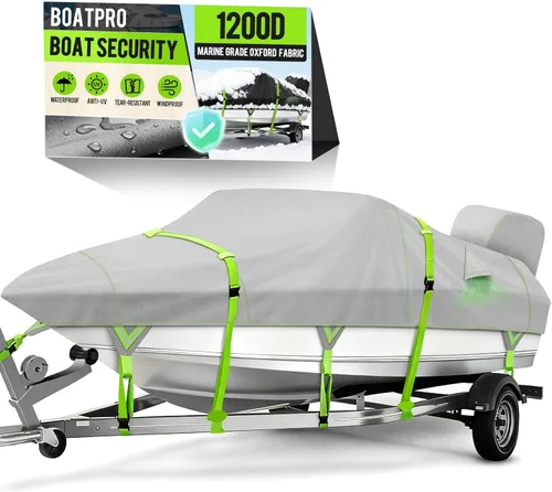 Miniatura 9 de Cubierta impermeable para barco de 1200D con cubierta para motor, lona marina tejida con solución de tinte, cubierta remolcable para barco
